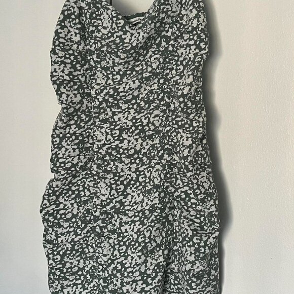 Abercrombie & Fitch Green And White Floral Small mini dress adjustable straps - Picture 3 of 7